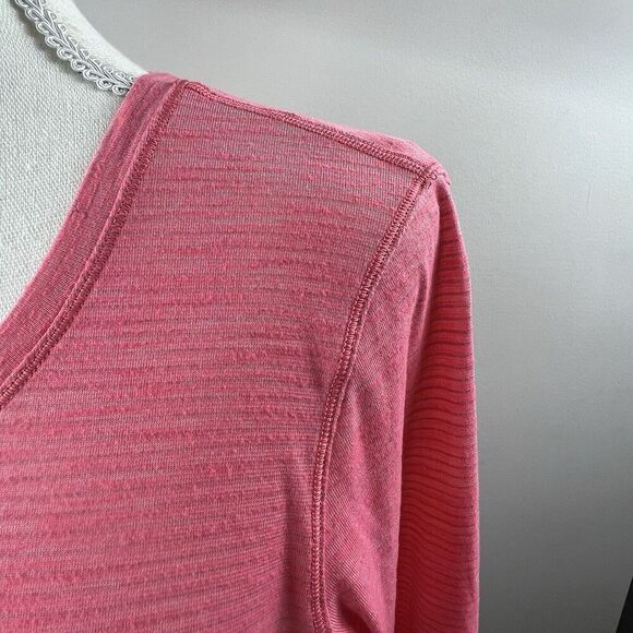 Lululemon Beat The Heat Back Tie Long Sleeve Top Size 6 Coral Pink Open Back - Picture 3 of 12